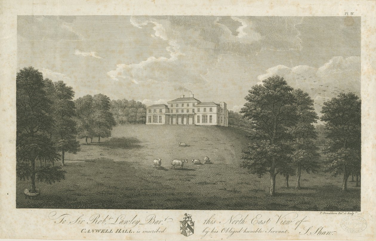 Canwell Hall: grawerowanie, 1797 autorstwa Stebbing Shaw