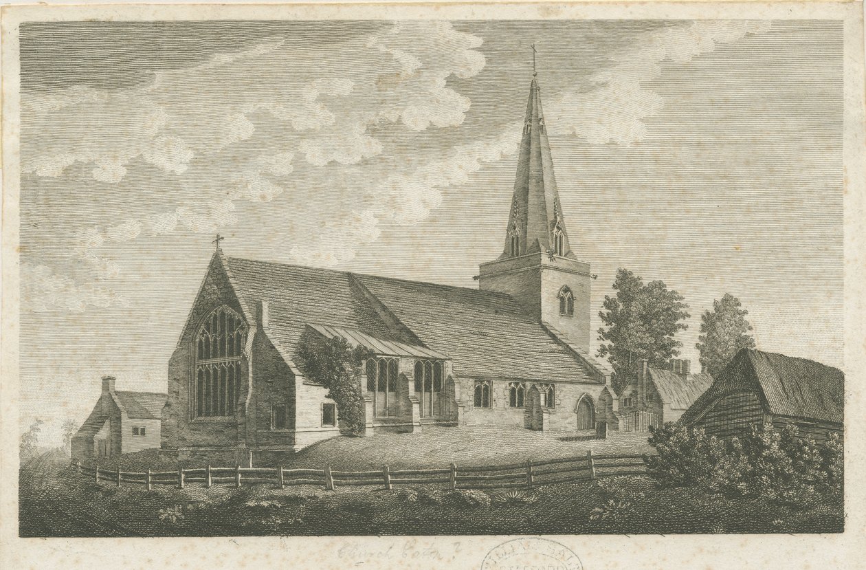 Church Eaton Church: grawerowanie, nd [c 1800] (druk) autorstwa Stebbing Shaw