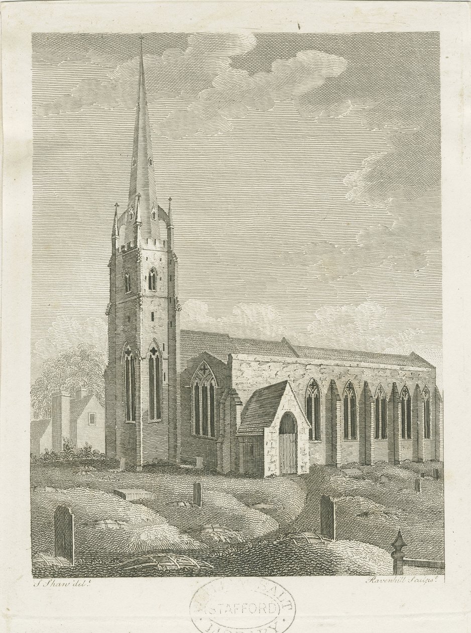 Clifton Campville Church: grawerowanie, bd [ok. 1790] (druk) autorstwa Stebbing Shaw
