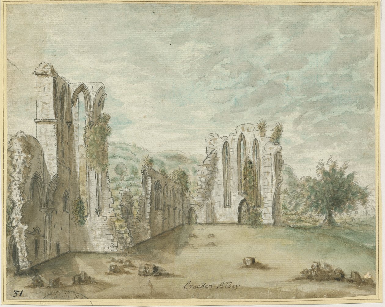 Opactwo Croxden: akwarela, bd [1762-1802] (malarstwo) autorstwa Stebbing Shaw
