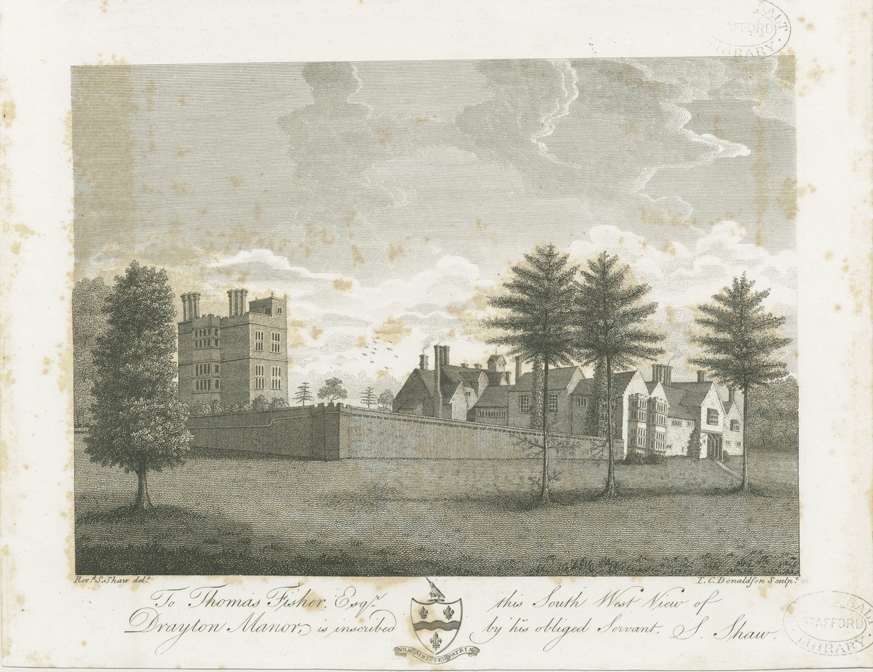 Drayton Bassett - „Drayton Manor” : grawerowanie, bd [1795] autorstwa Stebbing Shaw