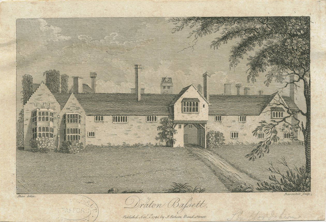 Drayton Bassett - „Drayton Manor”: grawerowanie, bd [c 1791] (druk) autorstwa Stebbing Shaw