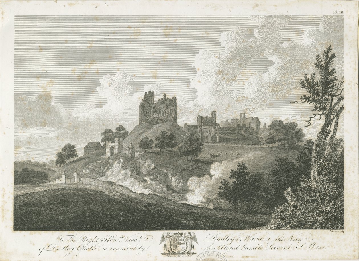 Zamek Dudley: grawerowanie, bd [1762-1802] (druk) autorstwa Stebbing Shaw
