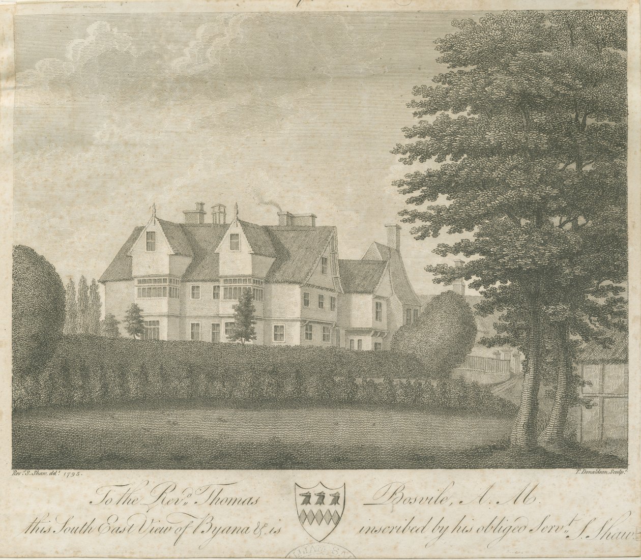 Eccleshall - Biana Hall: grawerowanie autorstwa Stebbing Shaw