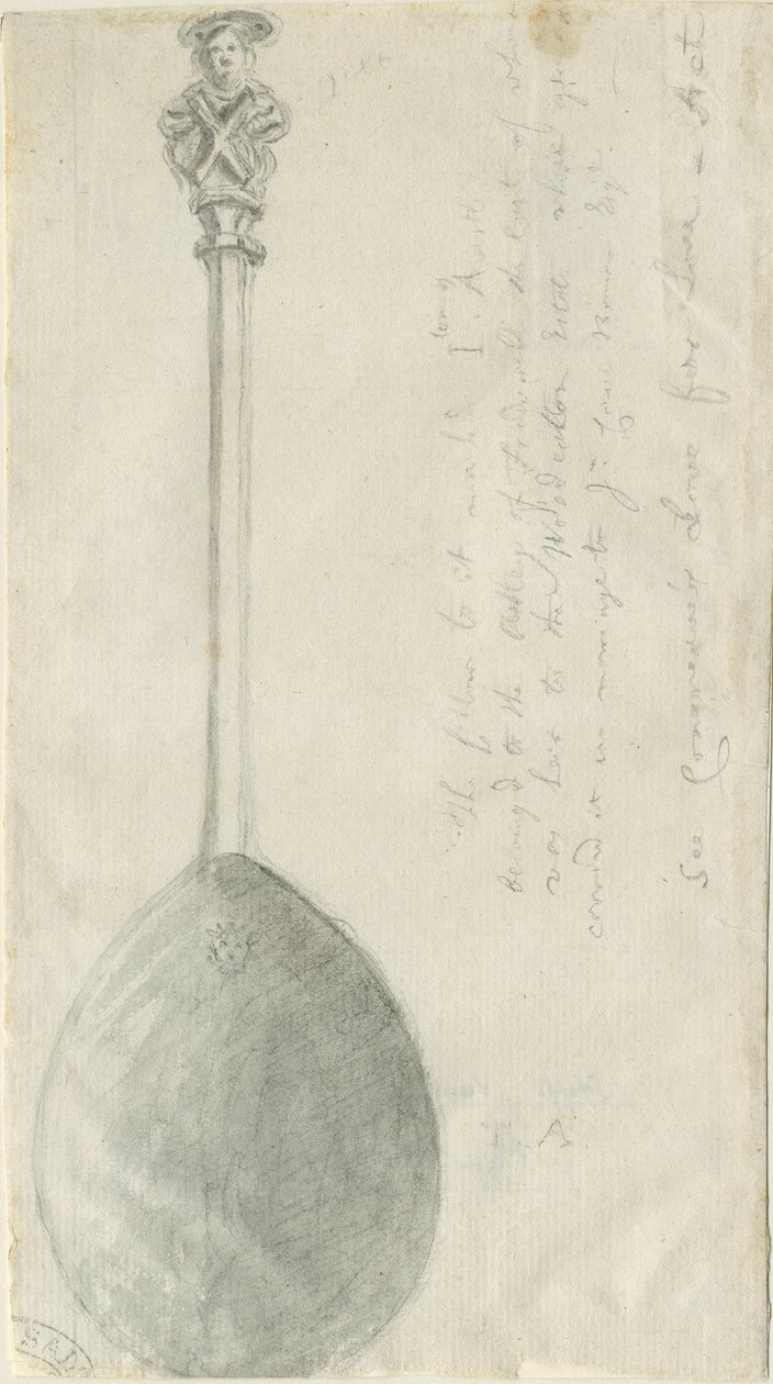 Fradswell - Apostle Spoon: rysunek ołówkiem i wash, nd [?XVIII wiek] (rysunek) autorstwa Stebbing Shaw