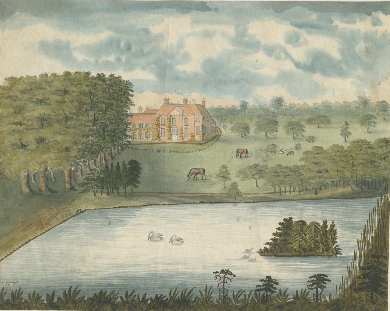 Freeford Hall: malowanie akwarelą, bd [1762-1802] autorstwa Stebbing Shaw