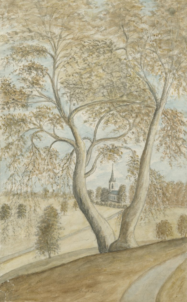 Kaplica Great Barr: malowanie akwarelą, bd [1762-1802] autorstwa Stebbing Shaw