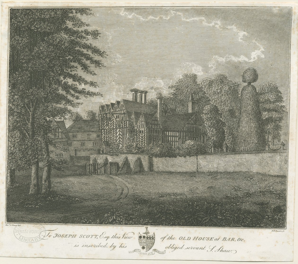 Great Barr Village - Old Tudor House: grawerowanie, nd [koniec XVIII w.] (druk) autorstwa Stebbing Shaw