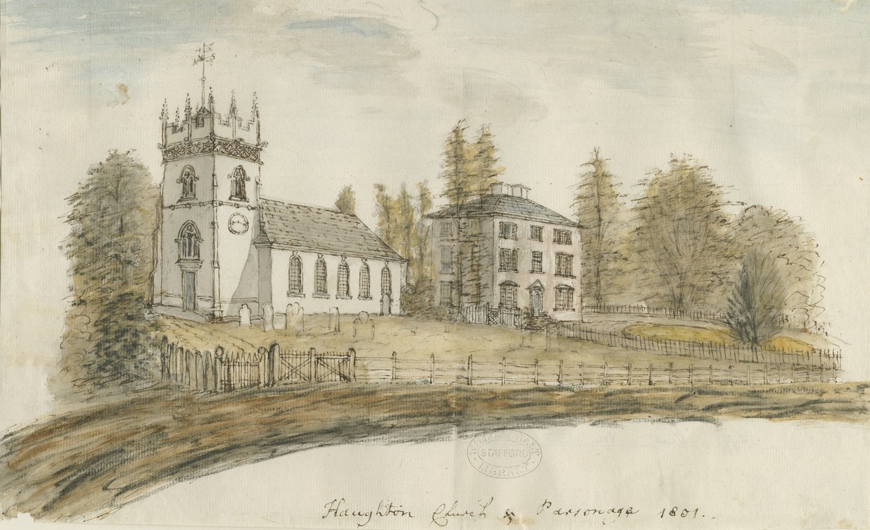 Kościół Haughton: malowanie akwarelą, 1801 autorstwa Stebbing Shaw