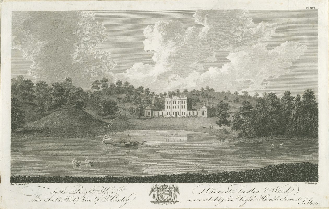 Himley Hall: grawerowanie, nd [1762-1798] autorstwa Stebbing Shaw