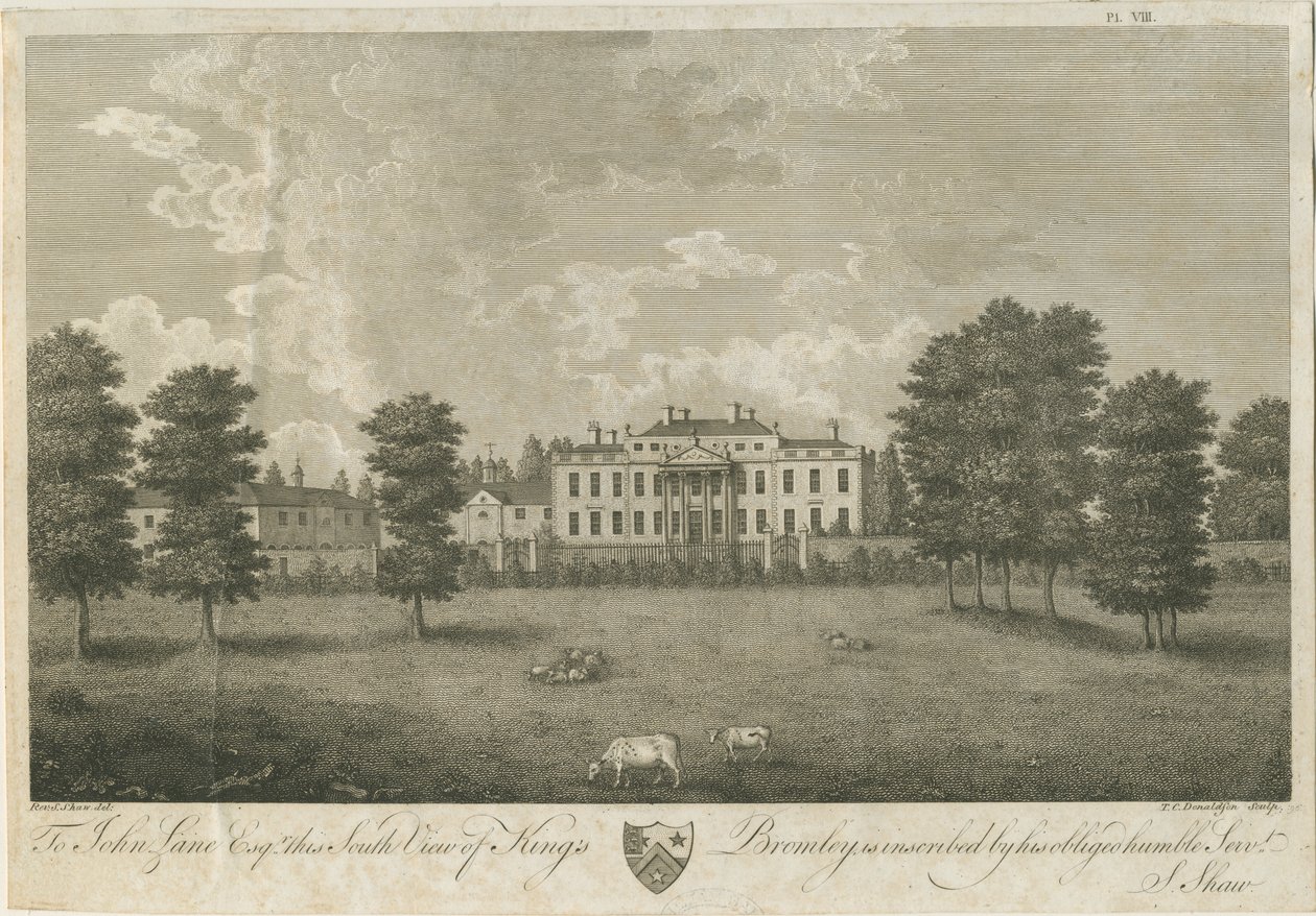 Kings Bromley Hall: rycina, [17]96 (druk) autorstwa Stebbing Shaw