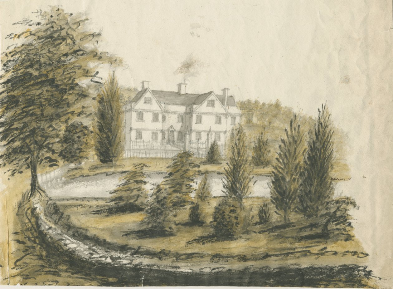 Madeley - Stary Dom: rysunek akwarelowy, bd [1762-1802] autorstwa Stebbing Shaw