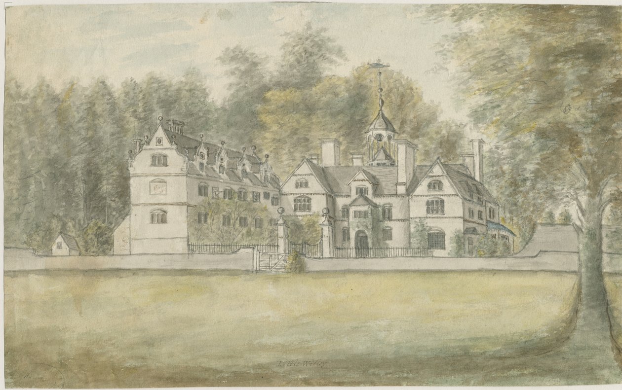 Norton Canes - Little Wyrley Hall: malarstwo akwarelowe, bd [1762-1802] autorstwa Stebbing Shaw
