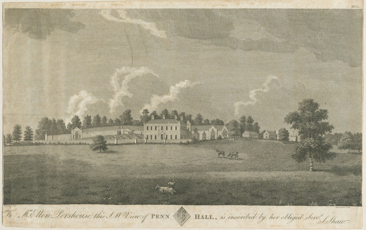 Penn Hall: grawerowanie i [koniec XVIII wieku] (druk) autorstwa Stebbing Shaw