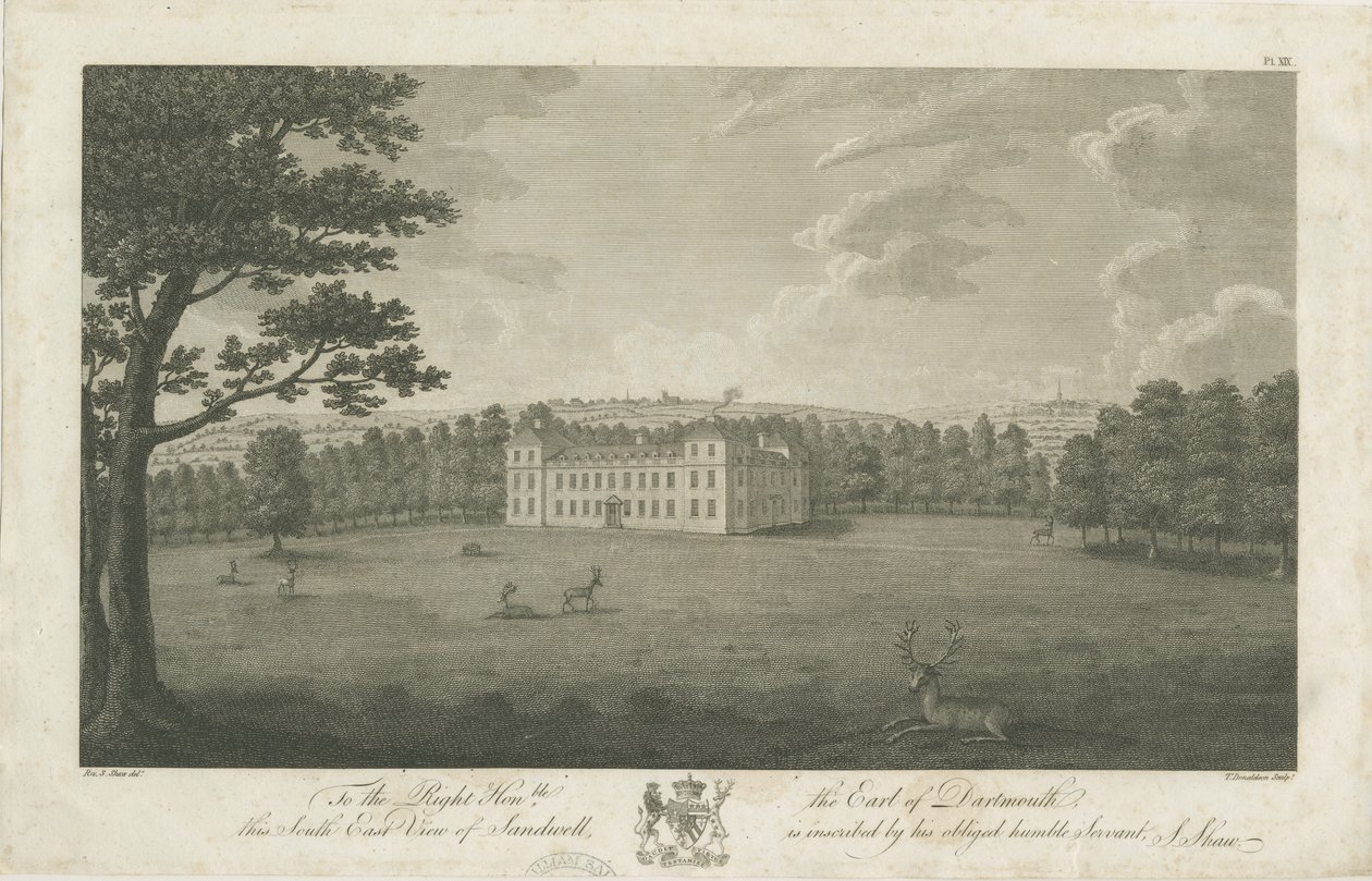 Sandwell Park - Hall: grawerowanie, nd [1762-1798] autorstwa Stebbing Shaw