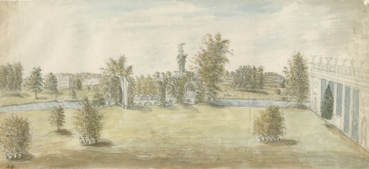 Shugborough - Architektura „ateńska”: malarstwo akwarelowe, bd [1762-1802] autorstwa Stebbing Shaw