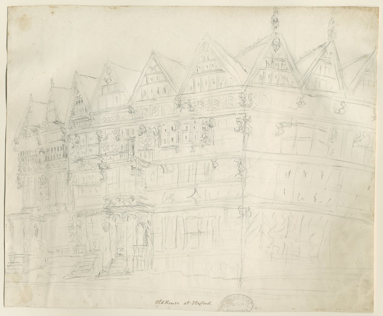 Stafford - Starożytny "Wysoki Dom": rysunek ołówkiem, bd [1794] autorstwa Stebbing Shaw