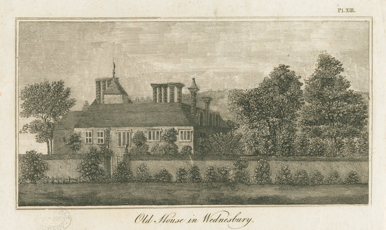 Wednesbury - Old House: grawerowanie, nd [1762-1802] (druk) autorstwa Stebbing Shaw
