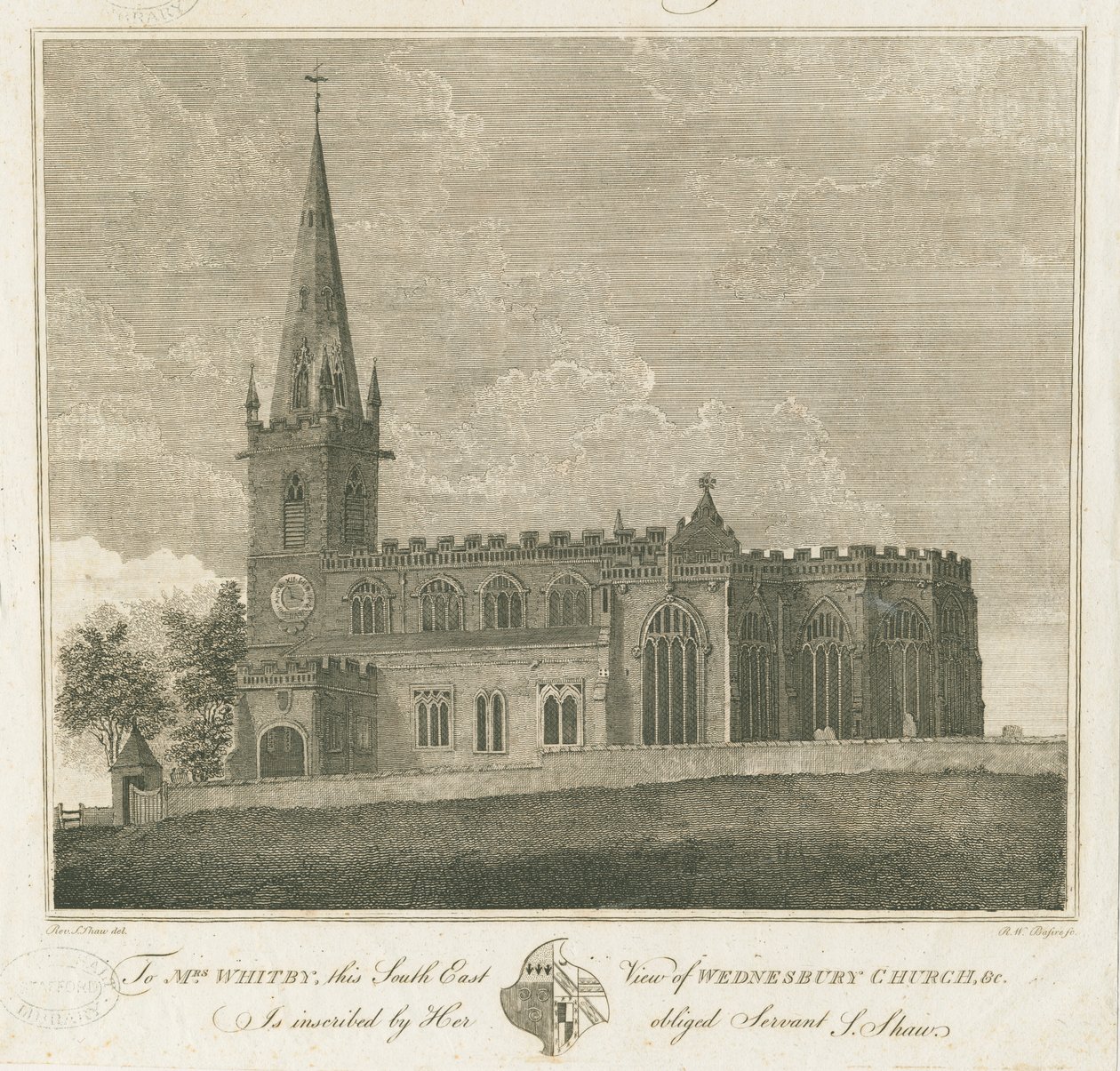 Kościół Wednesbury: grawerowanie, bd [1762-1802] autorstwa Stebbing Shaw