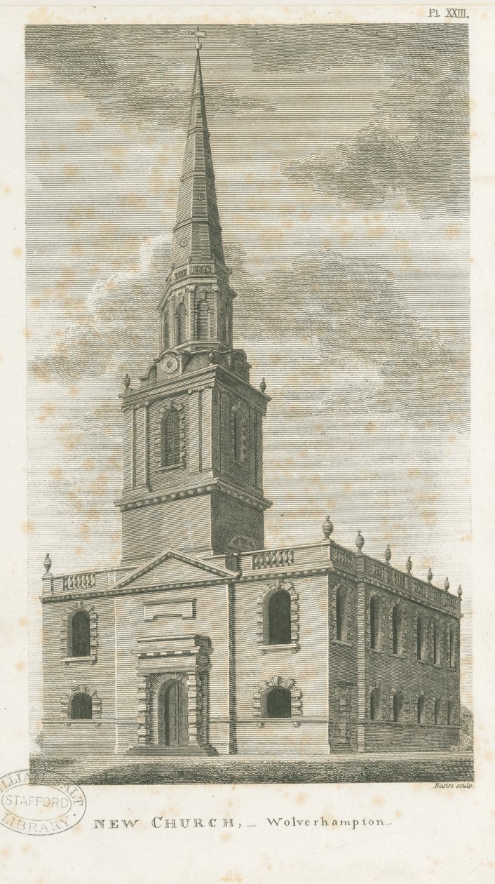 Wolverhampton - kościół św. Jana: rycina, ndc 1798] autorstwa Stebbing Shaw