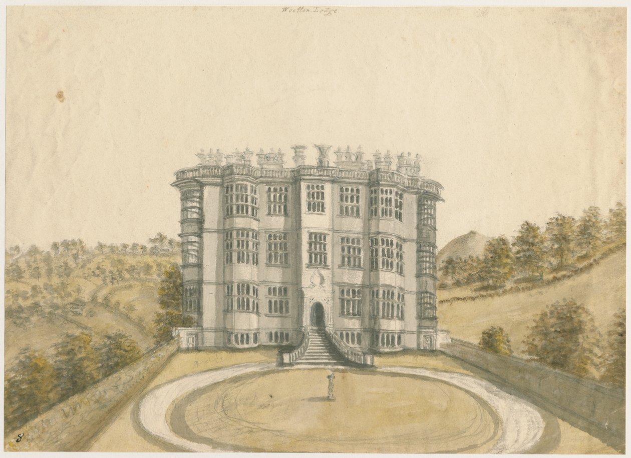 Wootton Lodge: malowanie akwarelą, bd [1794] autorstwa Stebbing Shaw