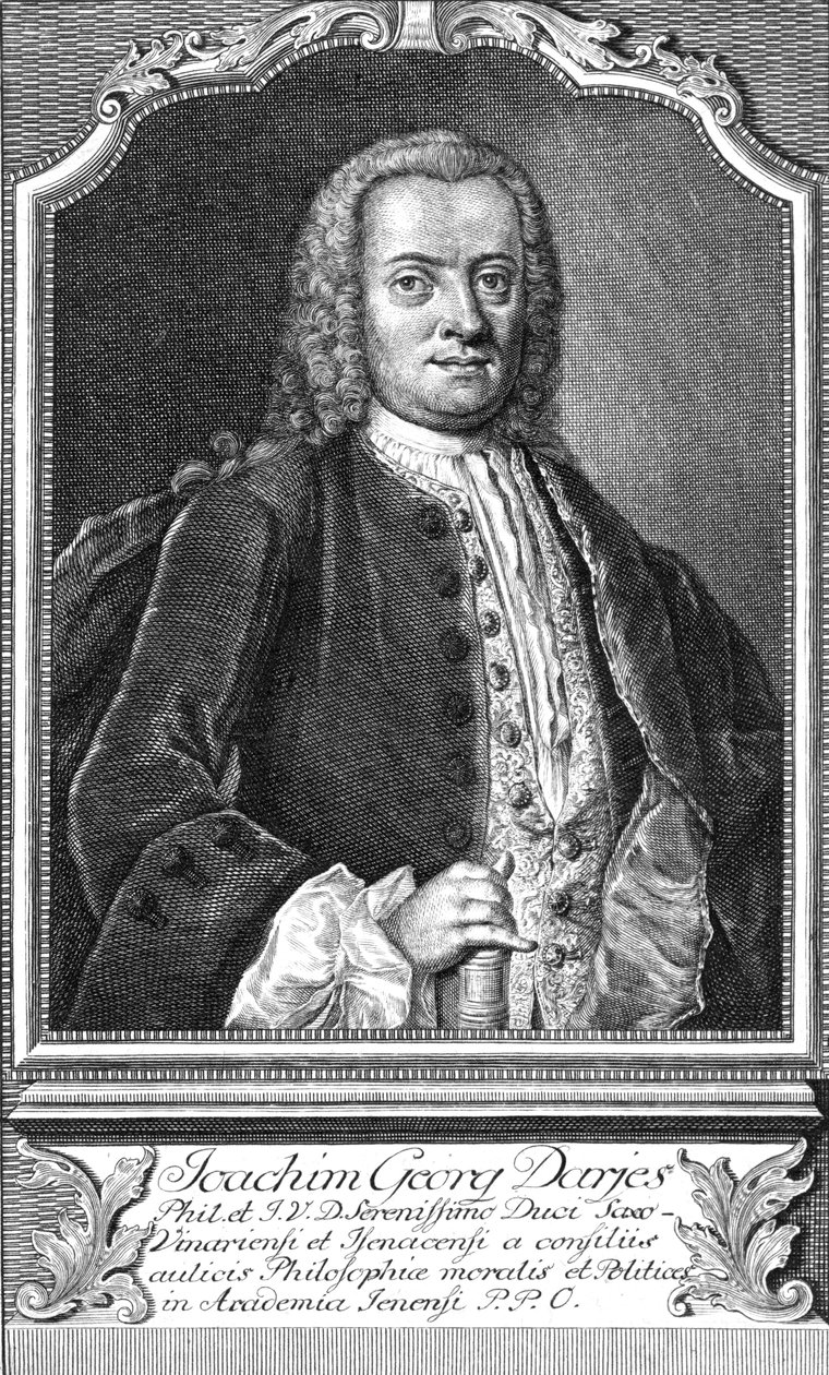 Grawerowanie de Joachim Georg Darjes autorstwa Stecher F. T. Feller