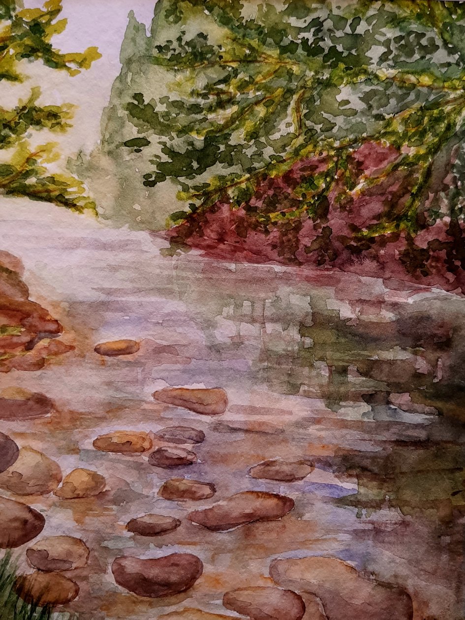 W lesie - strumyk autorstwa Steegs Art Karin