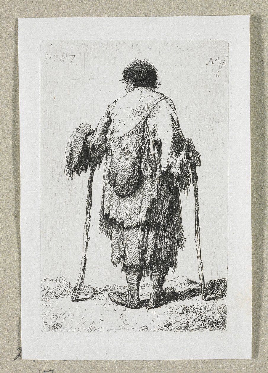 Żebrak widziany od tyłu autorstwa Stefan Juliusz Norblin de la Gourdaine