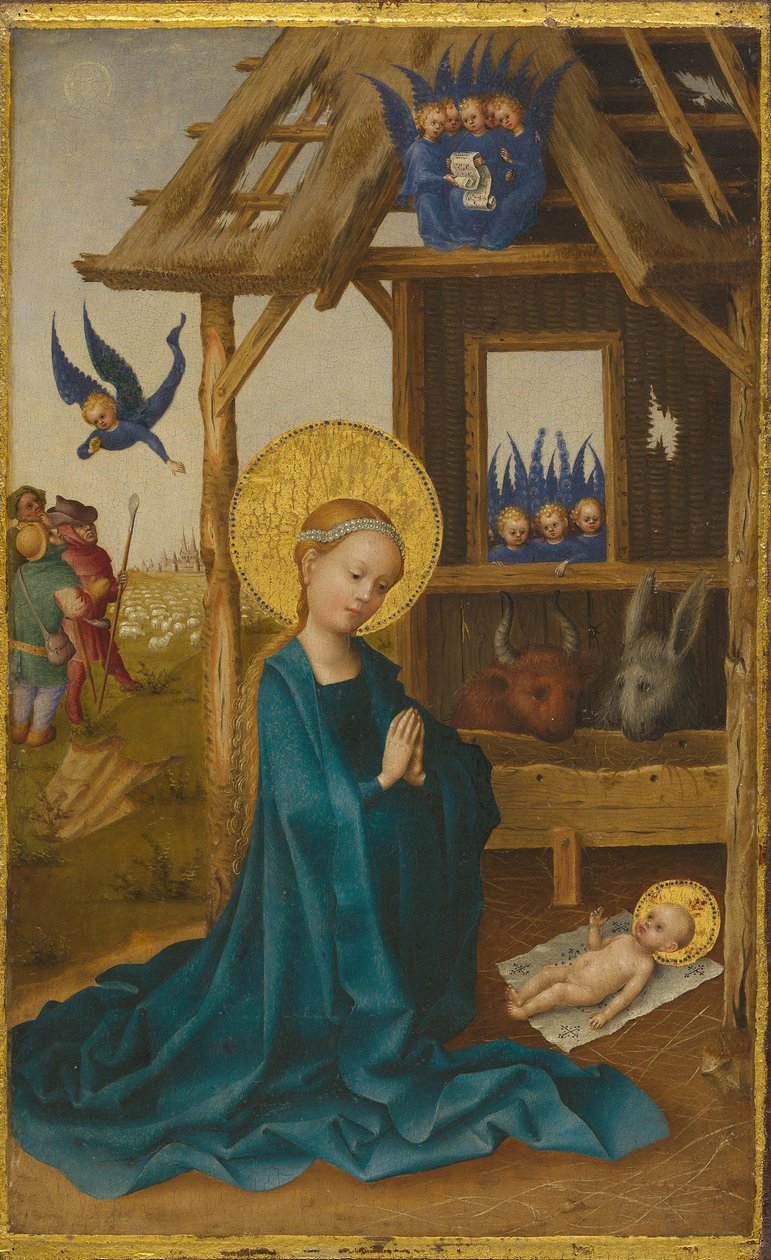 Geburt Christi (Rückseite: Kreuzigung Christi) autorstwa Stefan Lochner