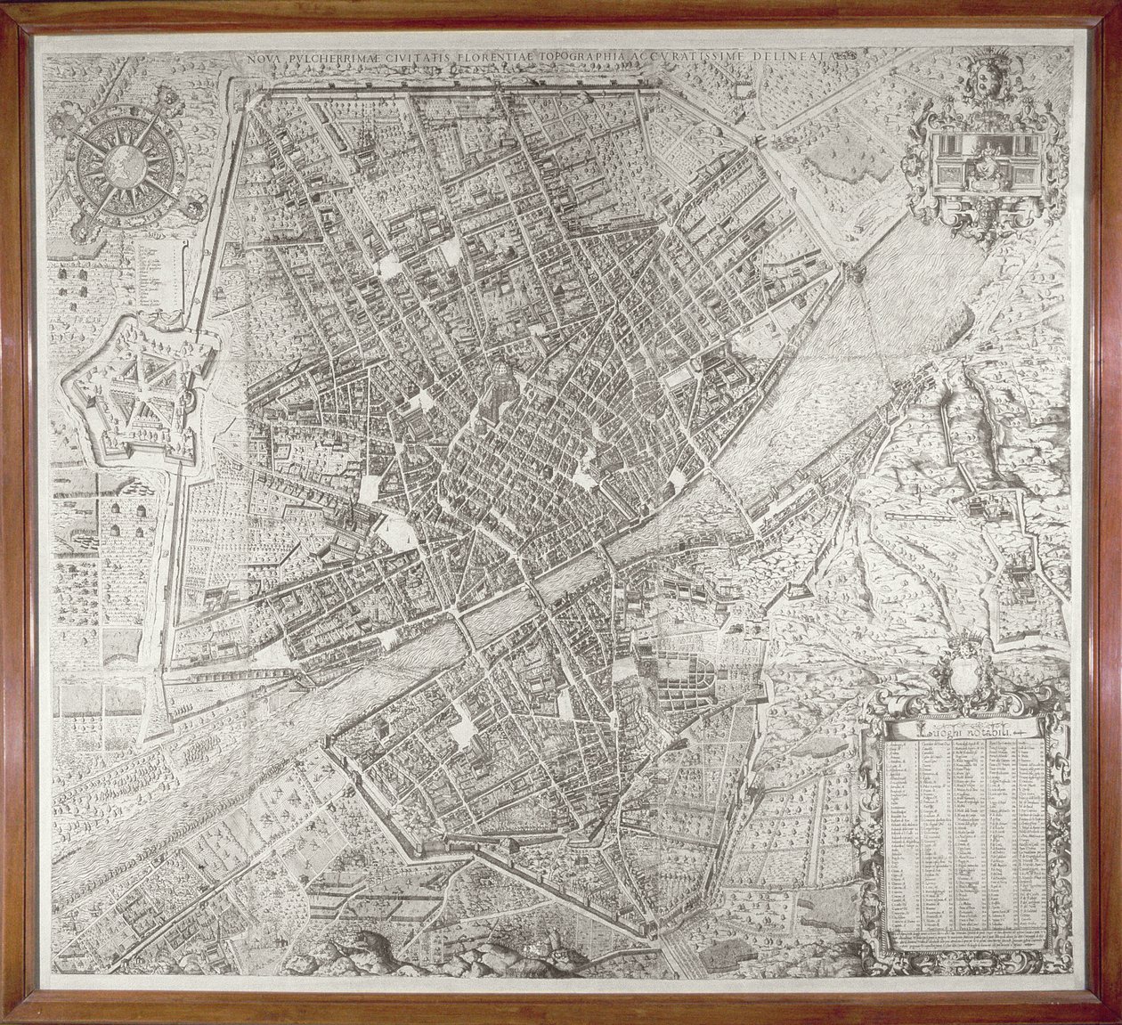 Mapa Florencji, 1584 autorstwa Stefano Bonsignori