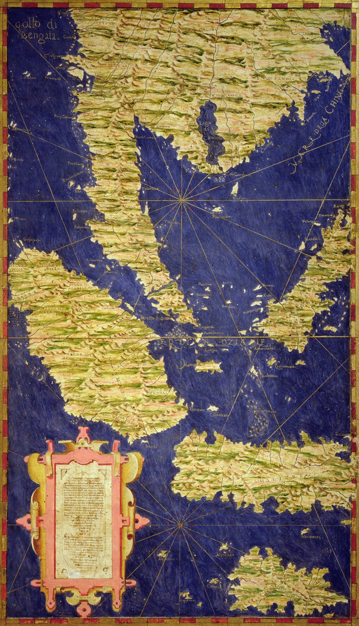 Mapa Zatoki Bengalskiej, Morza Chińskiego i Jawy autorstwa Stefano Bonsignori