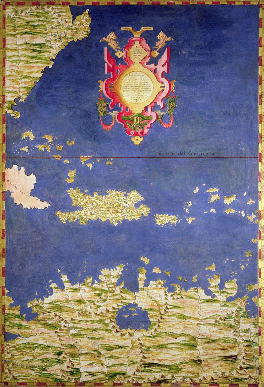 Mapa wysp karaibskich autorstwa Stefano Bonsignori
