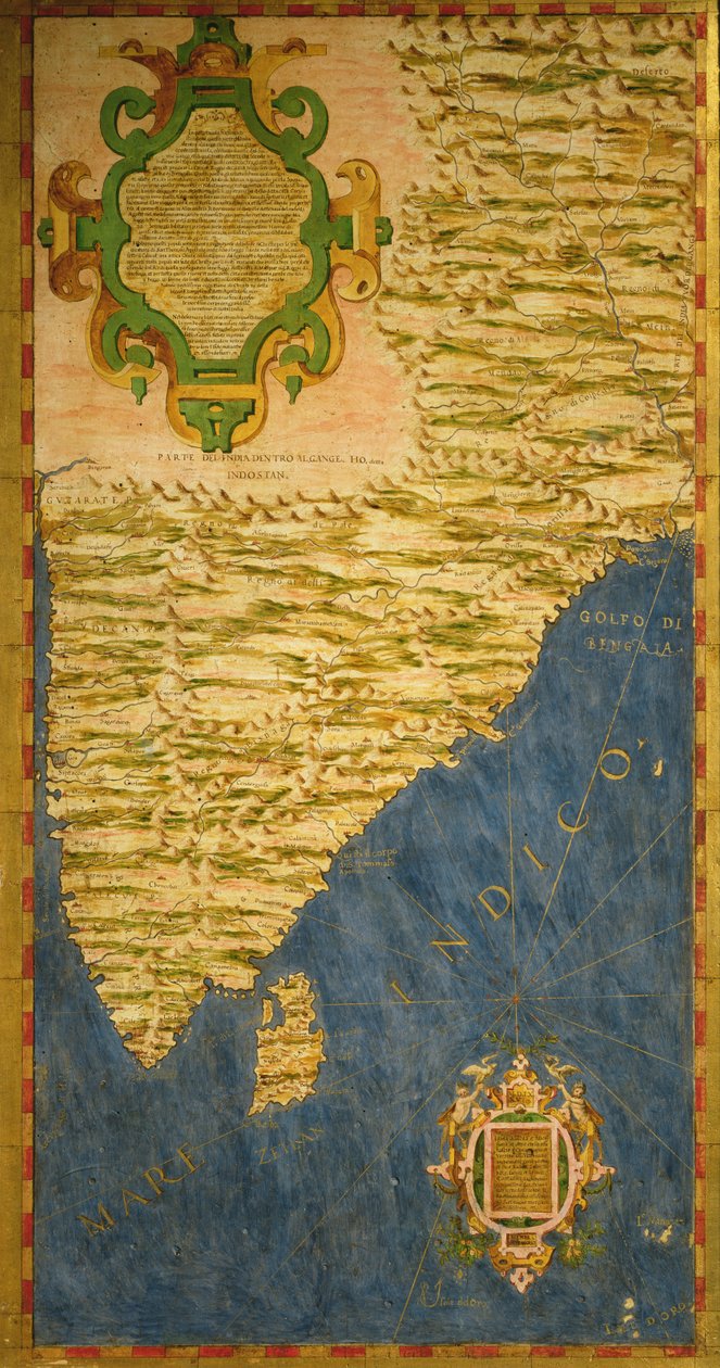 Mapa Półwyspu Indyjskiego autorstwa Stefano Bonsignori