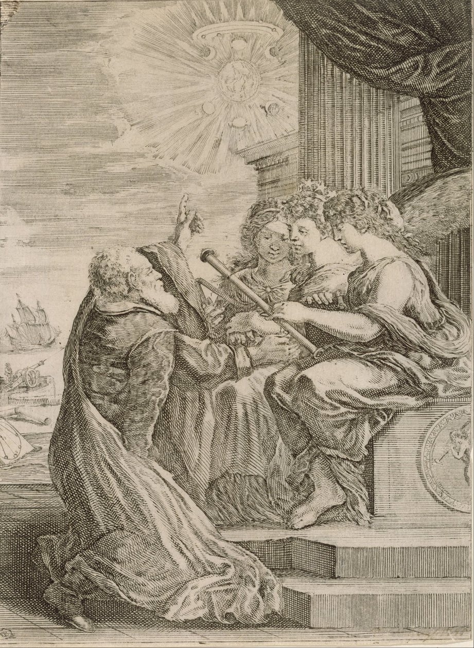 Frontyspis dzieł Galileo Galilei autorstwa Stefano della Bella