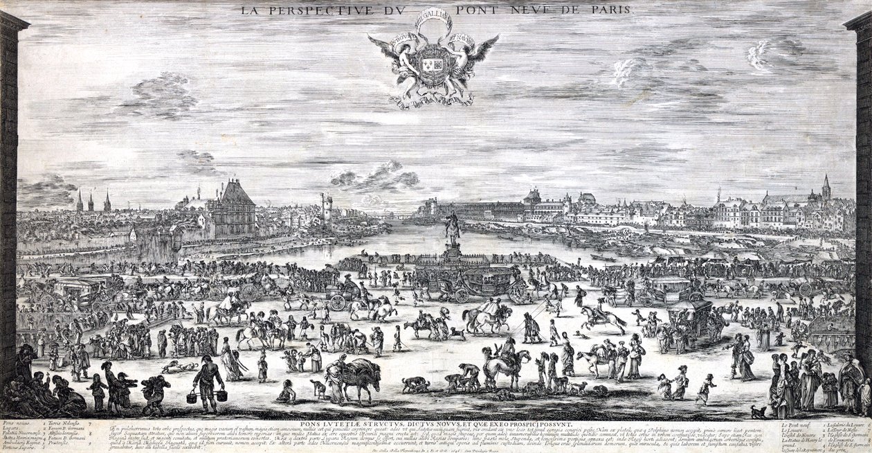 Perspektywa Pont neuf de Paris autorstwa Stefano della Bella
