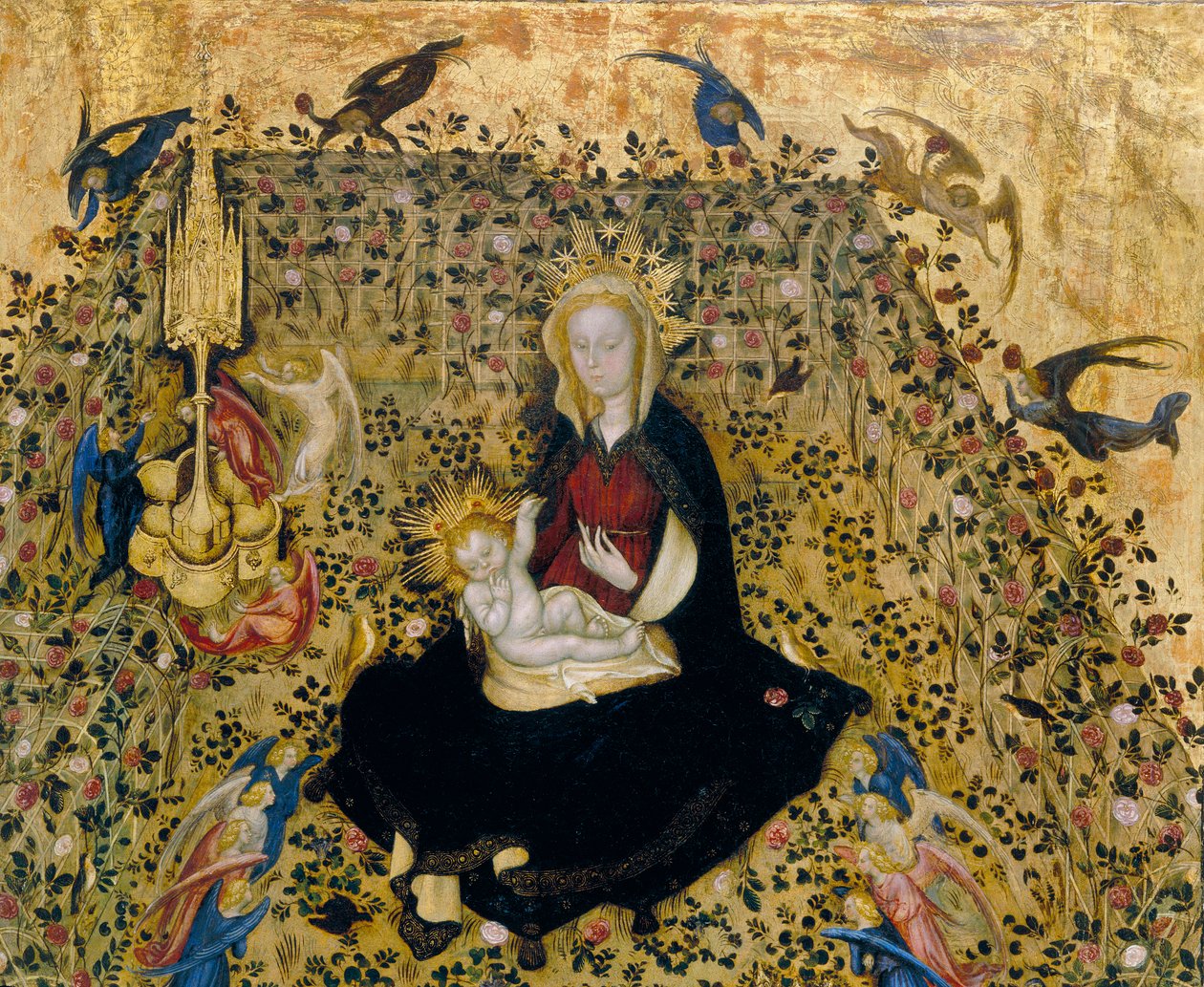 Madonna del Roseto, detal, ok. 1394-1438 autorstwa Stefano di Giovanni da Verona