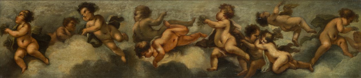 Wywóz Putti, ok. 1655-72 (papier położony na płótnie z ochroną szkła) autorstwa Stefano (after) Magnasco