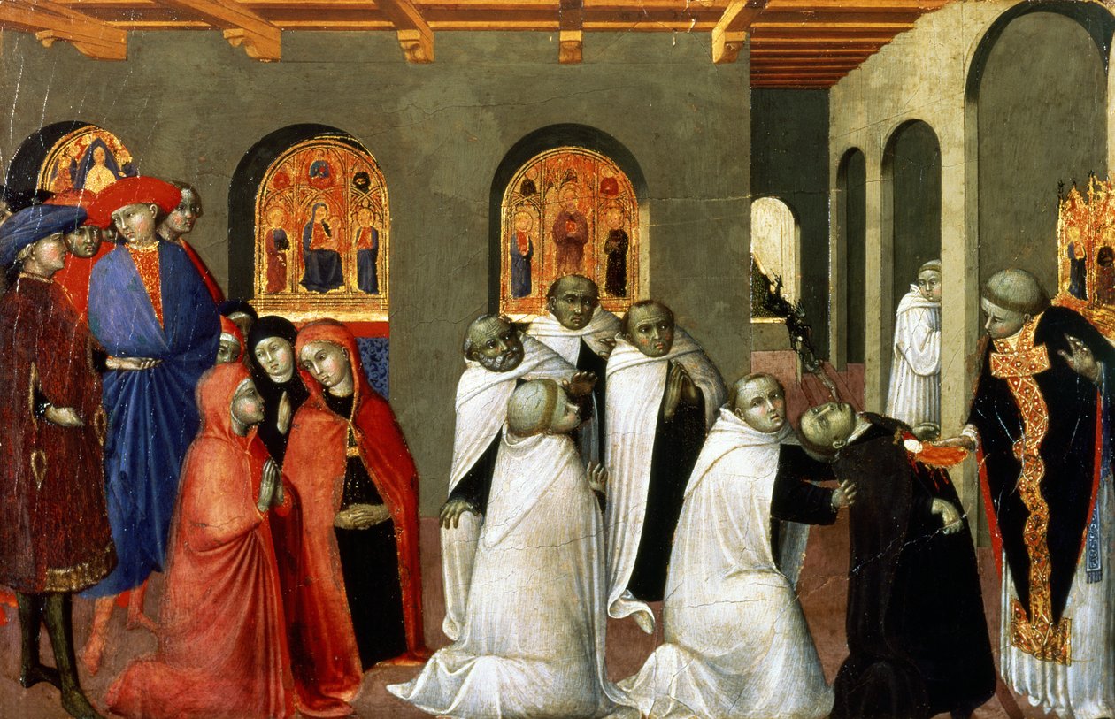 Cud Najświętszego Sakramentu, z predelli Ołtarza Najświętszej Eucharystii, 1423 (tempera na desce) autorstwa Stefano Sassetta