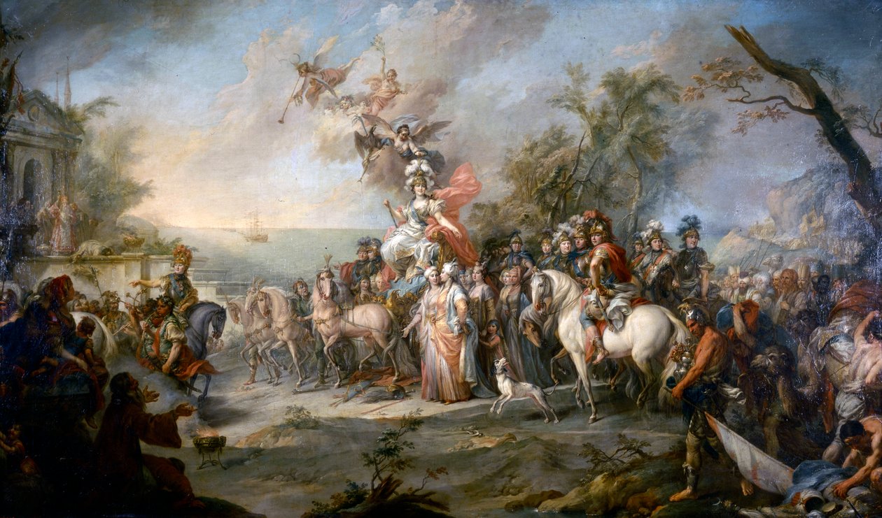 Alegoria zwycięstwa Katarzyny Wielkiej nad Turkami i Tatarami, 1772 autorstwa Stefano Torelli