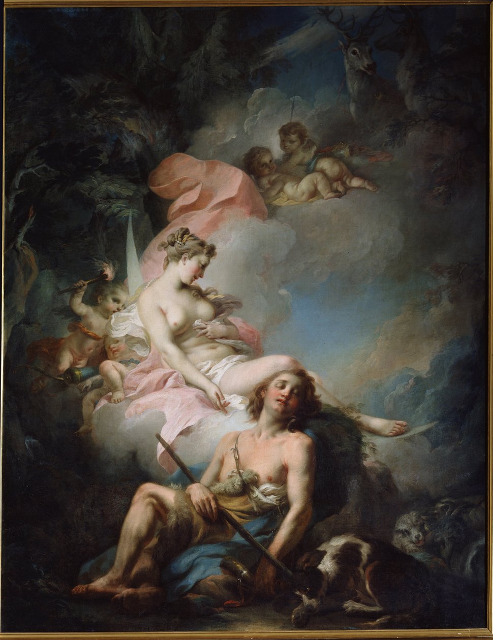 Selene i Endymion (Selene i Endymion) Obraz Stefano Torelli (1712-1784). olej na płótnie autorstwa Stefano Torelli