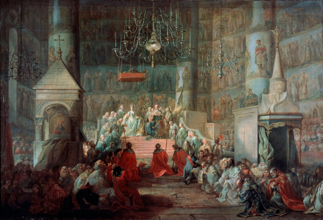 Koronacja cesarzowej Rosji Katarzyny II 12 września 1762 r. 1777 r. autorstwa Stefano Torelli