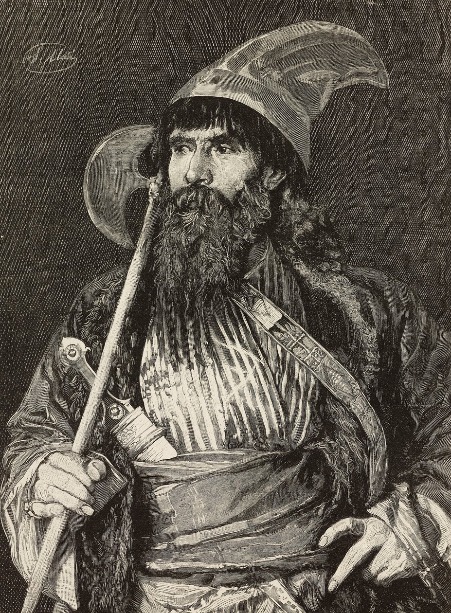 Szejk w pełnym regaliach, ryc. F Gamberoni z obrazu Stefano Ussi (1822-1901), L