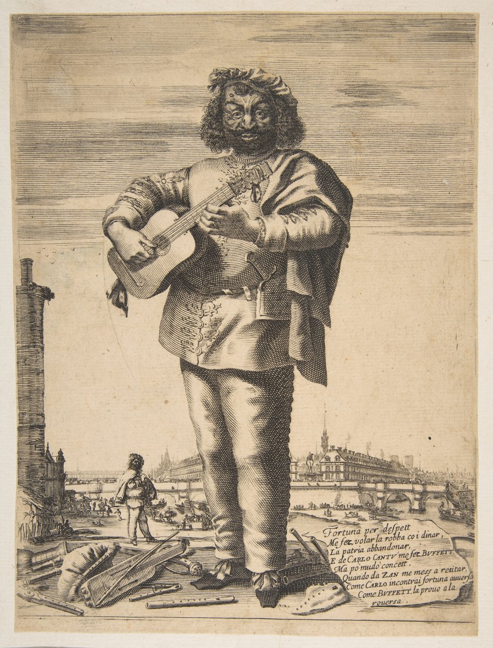 Carlo Cantu zwany Buffetto, 1646. Twórcy: Stefano della Bella, Jean Couvay. autorstwa Stefano della Bella, Jean Couvay