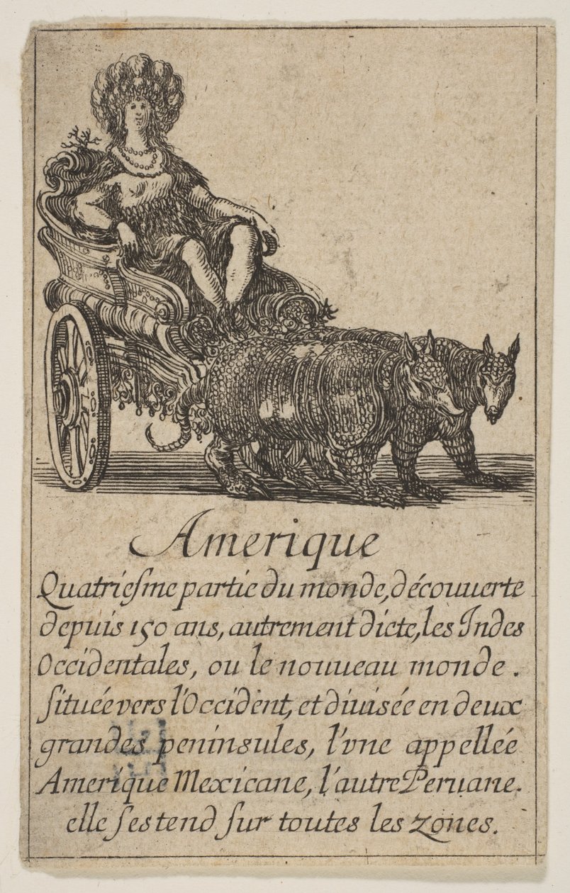 Ameryka, z „Gry geografii”, „Gry geografii”, 1644. autorstwa Stefano della Bella