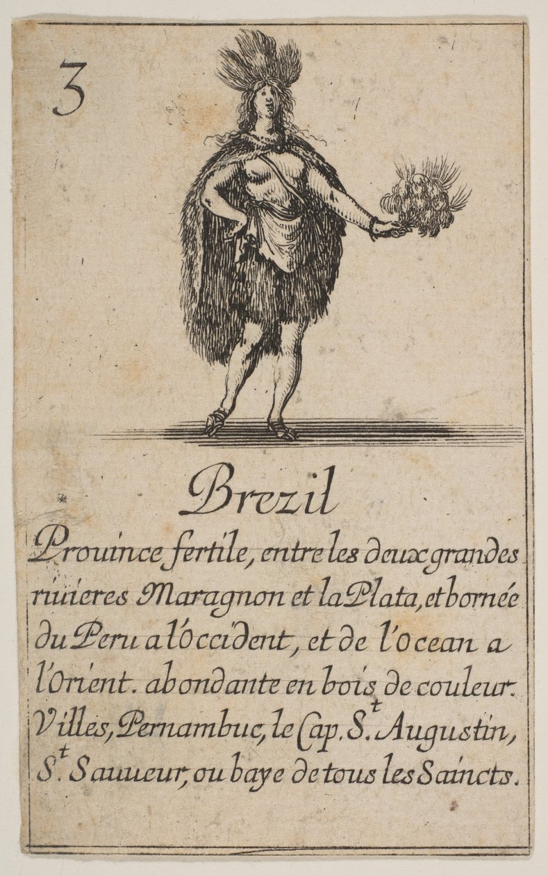Brazylia, z „Gry w geografii”, gry w geografii, 1644. autorstwa Stefano della Bella