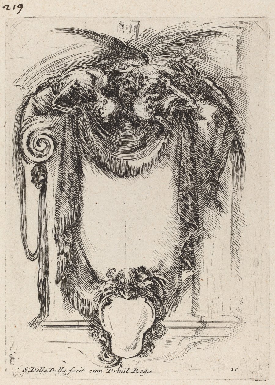 Kartusz zawieszony w zwłokach, 1647. autorstwa Stefano della Bella