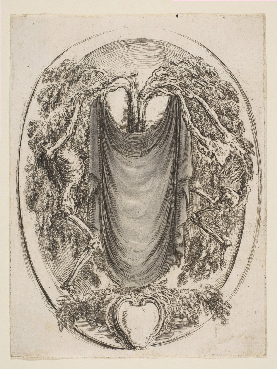Kartusz ze szkieletami, 1647. autorstwa Stefano della Bella