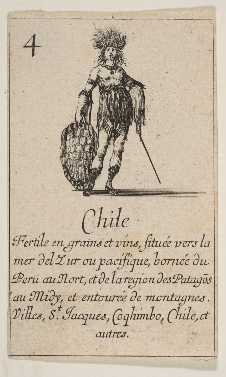 Chile, z „Gry w geografii”, Gra w geografię, 1644. autorstwa Stefano della Bella