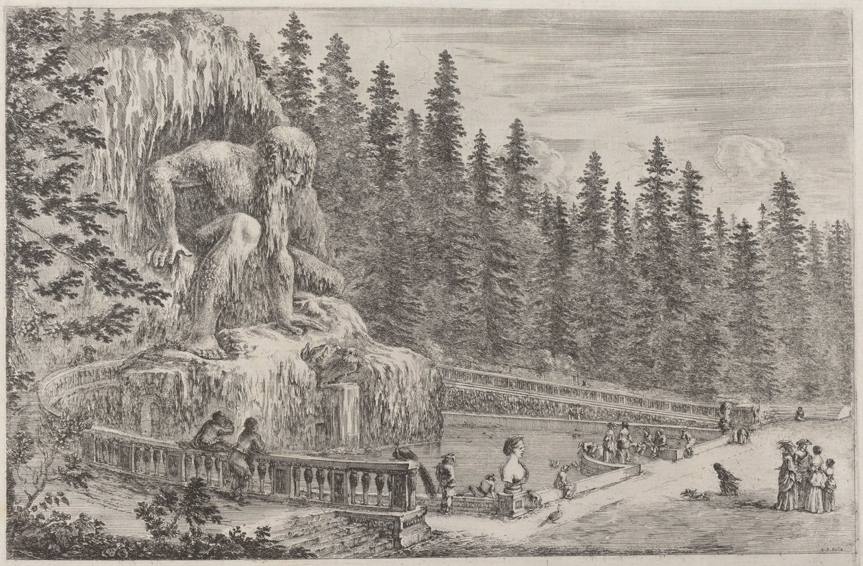 Kolosalna Statua Apeninów autorstwa Stefano della Bella