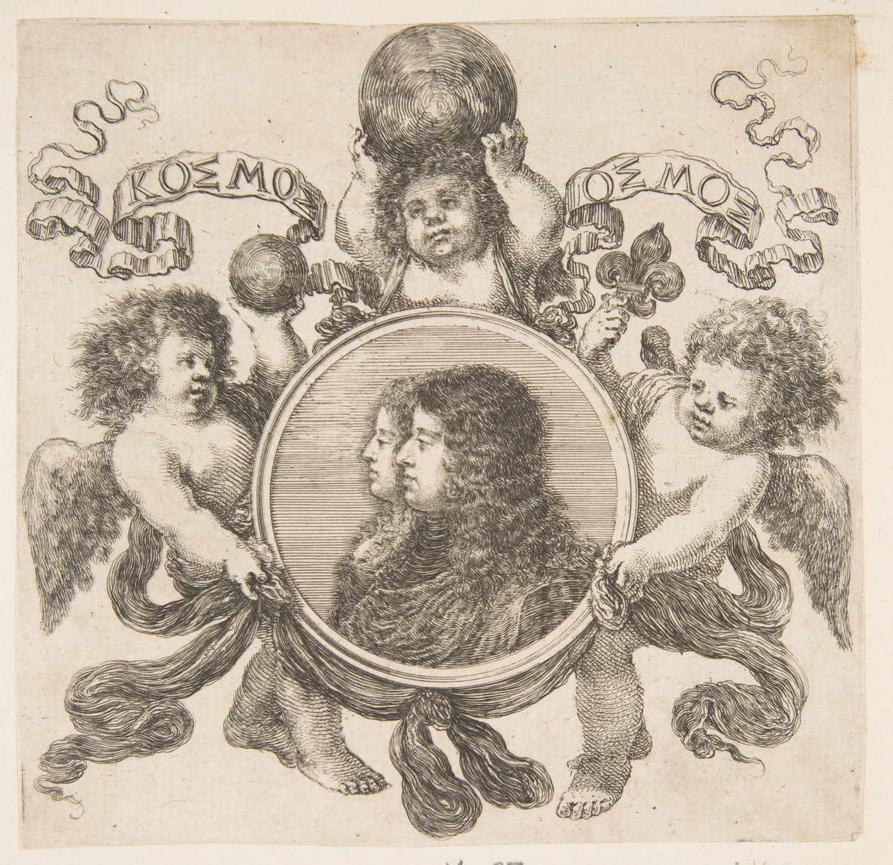 Cosimo de Medici, książę Toskanii i jego żona, Małgorzata Louise dOrleans, 1661. autorstwa Stefano della Bella